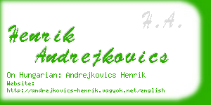 henrik andrejkovics business card